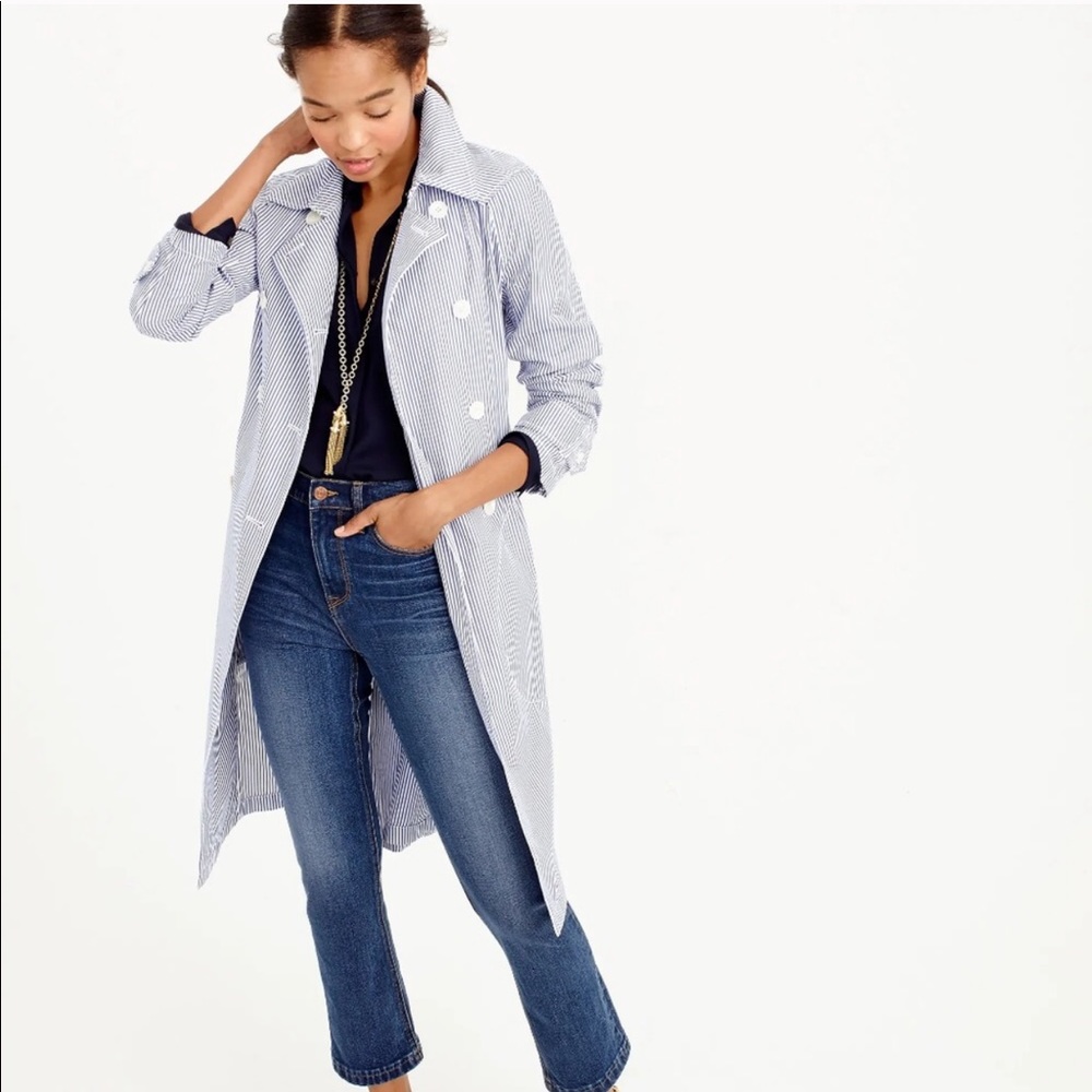 J.Crew Trench in Shirting Stripe